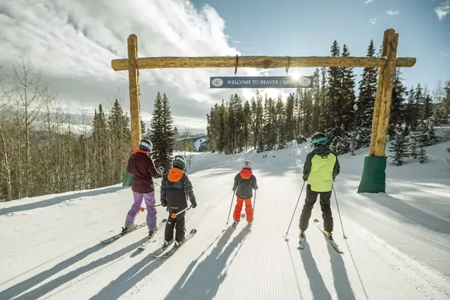 Skiers near the Arrowhead lift area at Beaver Creek